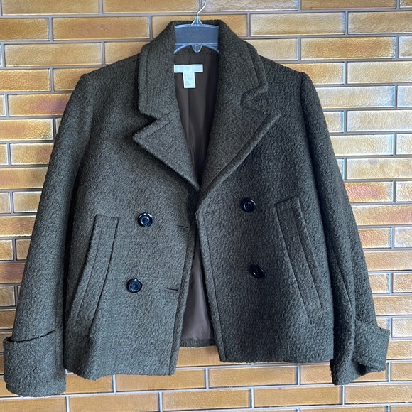 H&M Wool Blend Khaki Green Jacket - Picture 1 of 7